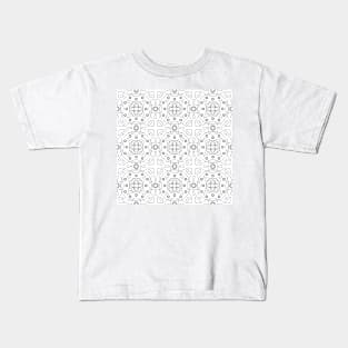 Geometric pattern black white Kids T-Shirt